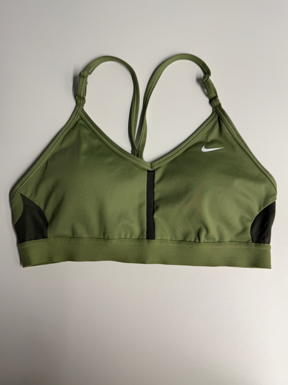 Nike Olive Green & Black Strappy Sports Bra